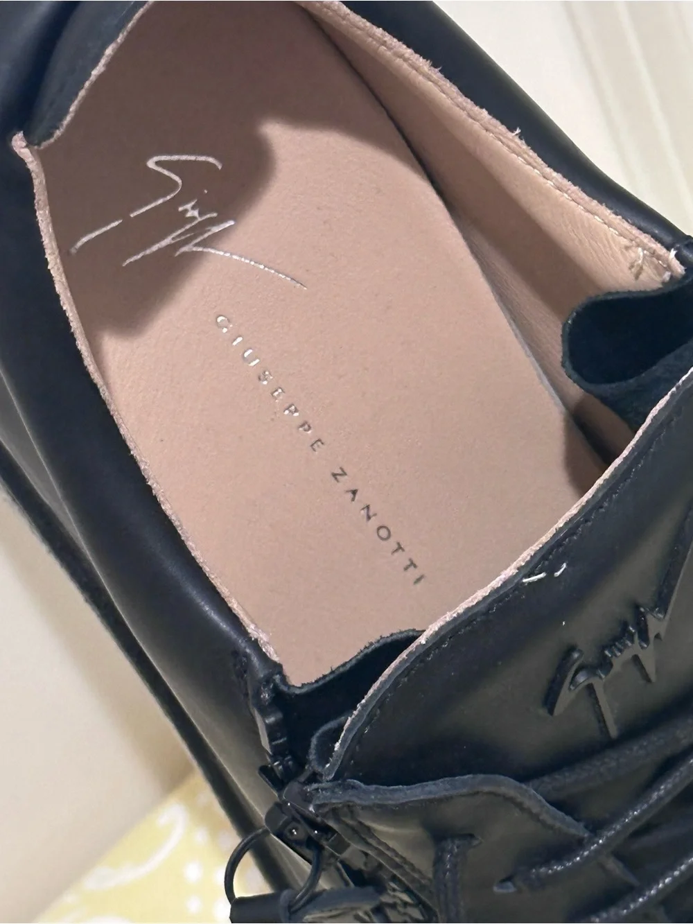 Giuseppe Zanotti Black Leather Platform Lace-Up Sneakers